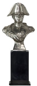 4251549356608 - Bronzefigur Napoleon Silber   Schwarz 10 x 7 x H 24 cm - Luxus Dekofigur