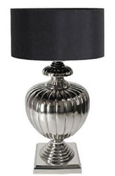 4251549356677 - Luxus Tischleuchte Silber   Schwarz Ã 40 x H 80 cm - Messing Tischlampe mit Lampenschirm