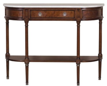 4251549356790 - Luxus Jugendstil Mahagoni Konsole mit Marmorplatte Dunkelbraun   WeiÃ 114 x 40 x H 88 cm - Luxus QualitÃ¤t