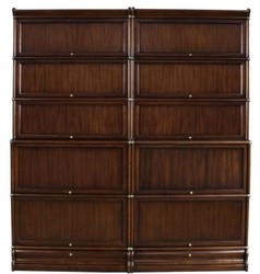 4251549356813 - Luxus Mahagoni BÃ¼cherschrank mit 10 GlastÃ¼ren und 2 Schubladen Dunkelbraun 172 x 365 x H 197 cm - Luxus BÃ¼romÃ¶bel
