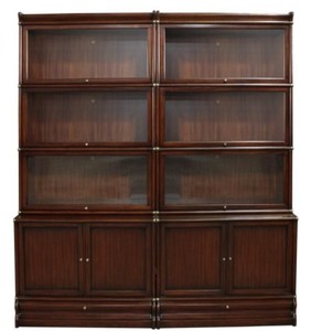 4251549356820 - Luxus Mahagoni BÃ¼cherschrank mit 10 TÃ¼ren und 2 Schubladen Dunkelbraun 172 x 47 x H 234 cm - Luxus BÃ¼romÃ¶bel