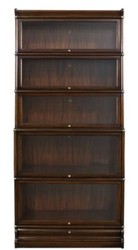 4251549356837 - Luxus Mahagoni BÃ¼cherschrank mit 5 GlastÃ¼ren und Schublade Dunkelbraun 86 x 365 x H 197 cm - Luxus MÃ¶bel
