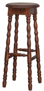 4251549356981 - Landhausstil Barhocker Braun 35 x 35 x H 82 cm - Massivholz Barstuhl im Landhausstil