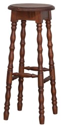 4251549356981 - Landhausstil Barhocker Braun 35 x 35 x H 82 cm - Massivholz Barstuhl im Landhausstil