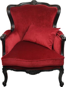 4251549357001 - Luxus  Barock Sessel Bordeaux   Schwarz  - Luxus Barock MÃ¶bel - Made in France - Hotel Restaurant MÃ¶bel