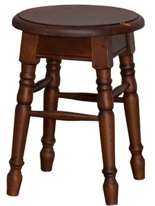 4251549357049 - Landhausstil Hocker Braun 35 x 35 x H 45 cm - Massivholz Sitzhocker im Landhausstil