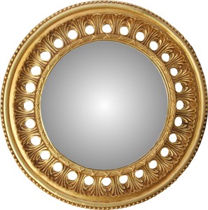 4251549357056 - Barock Wandspiegel Rund Antik Gold Durchmesser ca 82 cm - Antik Look