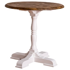 4251549357117 - Landhausstil Esstisch Weià Braun à 78 x H 78 cm - Runder Küchentisch im Landhausstil 4251549357117 - Landhausstil Esstisch Weià Braun à 78 x H 78 cm - Runder Küchentisch im Landhausstil
