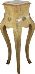 4251549357131 - Barock SÃ¤ule Vogelaugenahorn mit cremefarbiger Marmorplatte 40 x 40 x H115