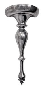4251549357261 - Jugendstil Aluminium Wandkonsole Silber 34 x 17 x H 77 cm - Barock & Jugendstil Wanddeko