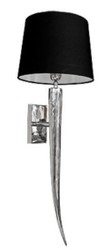 4251549357292 - Designer Wandleuchte Silber   Schwarz 15 x 7 x H 71 cm - Hotel & Restaurant Wandlampe mit Lampenschirm