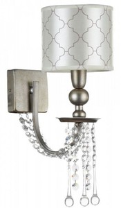 4251549357346 - Barock Kristall Wandleuchte Antik Gold   Beige 14 x 24 x H 38 cm - Wandlampe im Barockstil