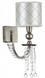 4251549357346 - Barock Kristall Wandleuchte Antik Gold   Beige 14 x 24 x H 38 cm - Wandlampe im Barockstil