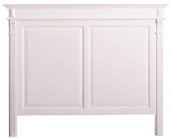 4251549357407 - Landhausstil Massivholz Bett-Kopfteil WeiÃ 160 x H 126 cm - SchlafzimmermÃ¶bel im Landhausstil