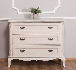 4251549357599 - Landhausstil Kommode mit 3 Schubladen Antik Hellgrau 110 x 48 x H 89 cm - Landhausstil MÃ¶bel