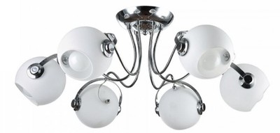 4251549357643 - Designer Deckenleuchte Silber   WeiÃ Ã 76 x H 28 cm - Moderne Deckenlampe mit kugelfÃ¶rmigen Lampenschirmen