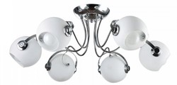 4251549357643 - Designer Deckenleuchte Silber   WeiÃ Ã 76 x H 28 cm - Moderne Deckenlampe mit kugelfÃ¶rmigen Lampenschirmen