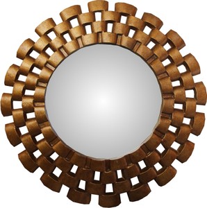 4251549357681 - Barock Wandspiegel Rund Antik Gold Durchmesser ca 78 cm - Antik Look Spiegel