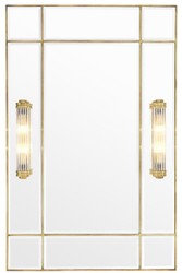 4251549357728 - Luxus Wandspiegel mit Licht Vintage Messingfarben 90 x 13 x H 140 cm - Luxus QualitÃ¤t