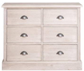 4251549357827 - Landhausstil Kommode mit 6 Schubladen Grau 100 x 35 x H 80 cm - Landhausstil MÃ¶bel