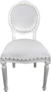 4251549357902 - Barock Medaillon Luxus Esszimmer Stuhl Weiss Samtstoff Weiss 4251549357902 - Barock Medaillon Luxus Esszimmer Stuhl Weiss Samtstoff Weiss