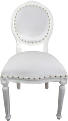 4251549357902 - Barock Medaillon Luxus Esszimmer Stuhl Weiss Samtstoff Weiss 4251549357902 - Barock Medaillon Luxus Esszimmer Stuhl Weiss Samtstoff Weiss