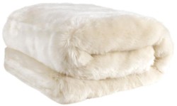 4251549358046 - Luxus Tagesdecke   Wohndecke WeiÃ 170 x 145 cm - Kunstfell Kuscheldecke