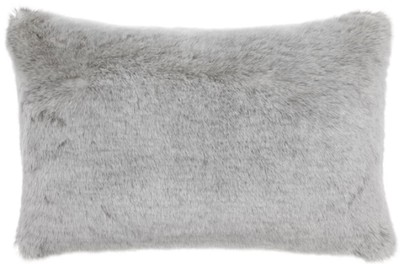 4251549358053 - Luxus Kunstfell Kissen Hellgrau 60 x 40 cm - Wohnzimmer Deko Accessoires