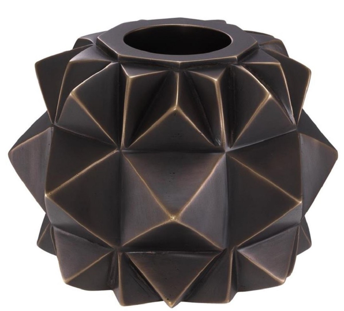 Casa Padrino luxury brass tealight holder bronze Ø 13 x H. 9 cm - Deco Accessories