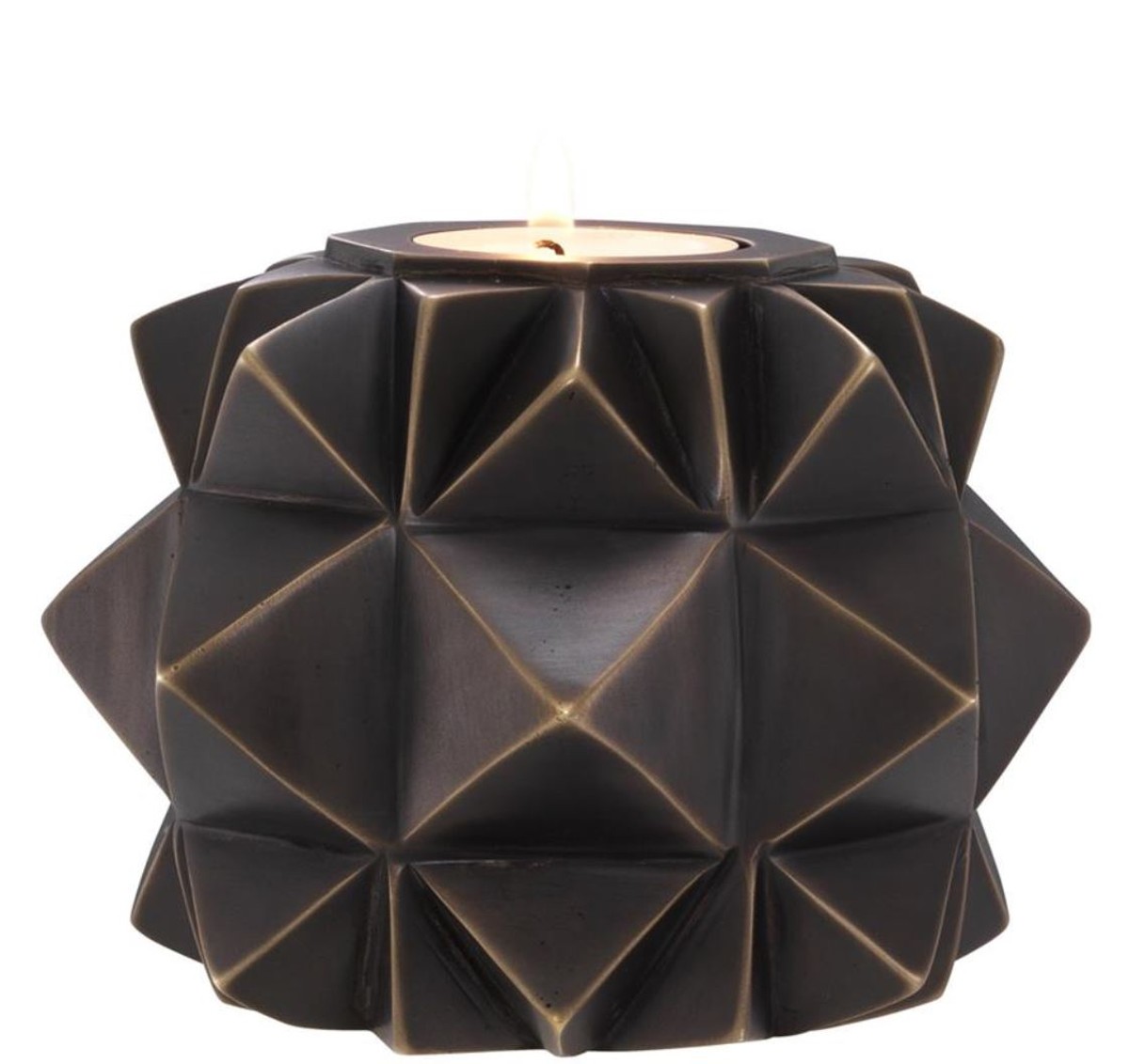 Casa Padrino luxury brass tealight holder bronze Ø 13 x H. 9 cm - Deco Accessories