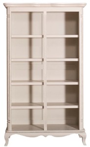 4251549358381 - Landhausstil BÃ¼cherschrank Antik Hellgrau 112 x 49 x H 190 cm - Wohnzimmerschrank im Shabby Chic Look