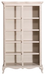 4251549358381 - Landhausstil BÃ¼cherschrank Antik Hellgrau 112 x 49 x H 190 cm - Wohnzimmerschrank im Shabby Chic Look