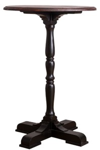 4251549358404 - Landhausstil Stehtisch Schwarz   Dunkelbraun Ã 78 x H 110 cm - Runder Bartisch im Landhausstil