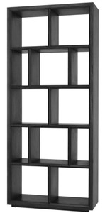 4251549358763 - Luxus Regalschrank   Wohnzimmerschrank Schwarz 100 x 40 x H 230 cm - WohnzimmermÃ¶bel