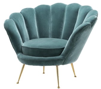 4251549358824 - Designer Wohnzimmer Sessel DunkeltÃ¼rkis   Messingfarben 965 x 79 x H 78 cm - Luxus WohnzimmermÃ¶bel