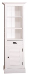 4251549358893 - Landhausstil Badezimmerschrank mit TÃ¼r und Schublade WeiÃ 54 x 41 x H 160 cm - BadezimmermÃ¶bel im Landhausstil
