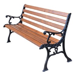 4251549359142 - Jugendstil Gartenbank mit Armlehnen Braun   Schwarz 150 x 40 x H 78 cm - Parkbank - Sitzbank - GartenmÃ¶bel