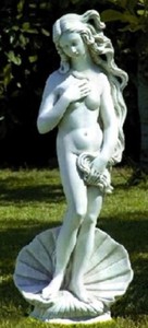 4251549359180 - Jugendstil Gartendeko Skulptur   Statue Venus mit Muschel Grau Ã 32 x H 85 cm - Steinfigur Gartenskulptur