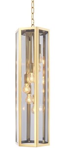 4251549359449 - Luxus Kronleuchter Gold   Grau 23 x 23 x H 77 cm - Hotel & Restaurant MÃ¶bel