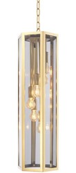 4251549359449 - Luxus Kronleuchter Gold   Grau 23 x 23 x H 77 cm - Hotel & Restaurant MÃ¶bel