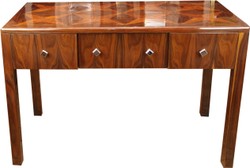 4251549359746 - Art Deco SekretÃ¤r Braun Intarsien 129 x 66 x H86 mit 3 Schubladen - Designer Schreibtisch