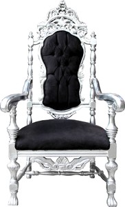 4251549359937 - Barock Thron Sessel Schwarz Silber Königssessel - Hochzeitssessel - Riesensessel 4251549359937 - Barock Thron Sessel Schwarz Silber Königssessel - Hochzeitssessel - Riesensessel