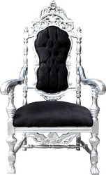 4251549359937 - Barock Thron Sessel Schwarz Silber Königssessel - Hochzeitssessel - Riesensessel 4251549359937 - Barock Thron Sessel Schwarz Silber Königssessel - Hochzeitssessel - Riesensessel