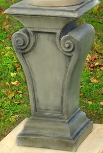 4251549359975 - Barock Gartendeko SÃ¤ule Grau 42 x 42 x H 80 cm - Prunkvolle GartensÃ¤ule im Barockstil