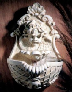 4251549360285 - Jugendstil Mini Wandbrunnen Engel WeiÃ   Beige H 41 cm - Gartenbrunnen - Gartendeko Accessoires