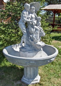 4251549360421 - Jugendstil Gartenbrunnen Grau Ã 95 x H 164 cm - Barock & Jugendstil Gartendeko Springbrunnen