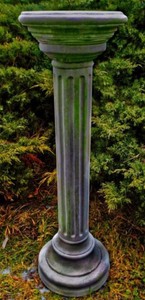 4251549360643 - Barock Gartendeko SÃ¤ule Grau Ã 27 x H 85 cm - Prunkvolle runde GartensÃ¤ule im Barockstil