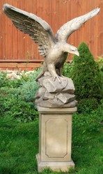 4251549360667 - Gartendeko Skulptur WeiÃkopfseeadler Grau 110 x 56 x H 108 cm - Garten Terrassen Deko Accessoires