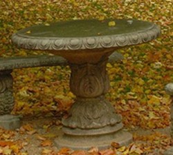 4251549360674 - Barock Gartentisch Grau Ã 90 x H 74 cm - GartenmÃ¶bel im Barockstil