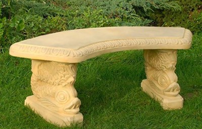 4251549360681 - Gartenbank   Parkbank Sandfarben 138 x 45 x H 49 cm - Gebogene Garten Sitzbank im Orientalischen Stil - GartenmÃ¶bel